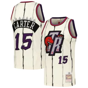Vince Carter Toronto Chic Raptors Chainstitch Swingman Jersey Cream