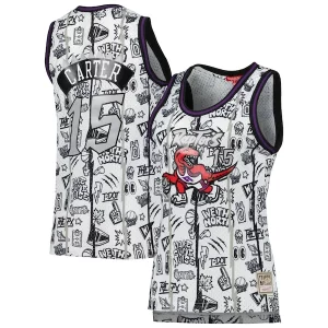 Vince Carter Toronto Raptors Women's 1998 Doodle Swingman Jersey White Chic