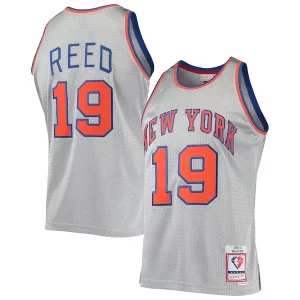 Willis Reed New York Knicks 75th Anniversary 1969/70 Hardwood Classics Swingman Elegant Jersey Silver