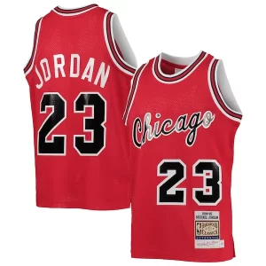 Youth Chicago Bulls Fabulous Michael Jordan Red 1984/85 Hardwood Classics Authentic Jersey
