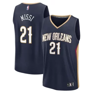 Yves Missi New Orleans Pelicans Youth 2024 NBA Draft Fast Break Player Jersey Stylish Icon Edition Navy