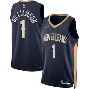 Zion Williamson New Orleans Pelicans Elegant Nike 2021/22 Diamond Swingman Jersey Icon Edition Navy