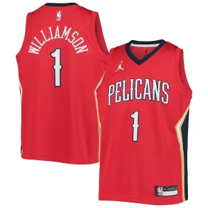 Zion Williamson New Orleans Pelicans Jordan Brand Youth 2020/21 Swingman Elegant Player Jersey Statement Edition Red